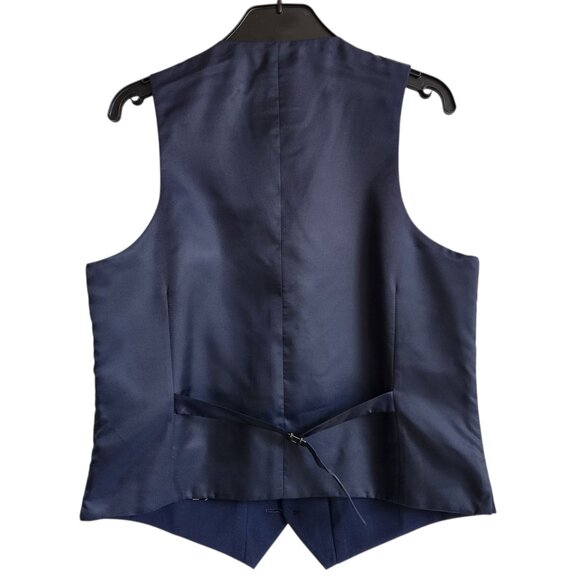 Size 12 Boys Vest Navy Blue Wedding Ringbearer Jos A Bank Kids Polyester Nwt New - Picture 3 of 17